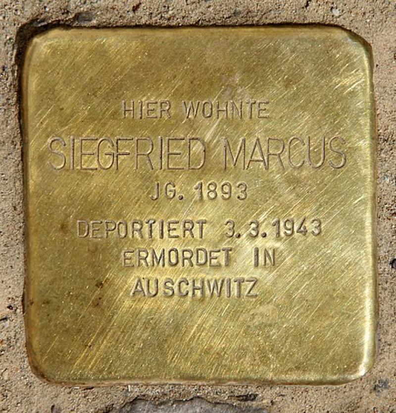 Stolperstein für Siegfried Marcus © OTFW