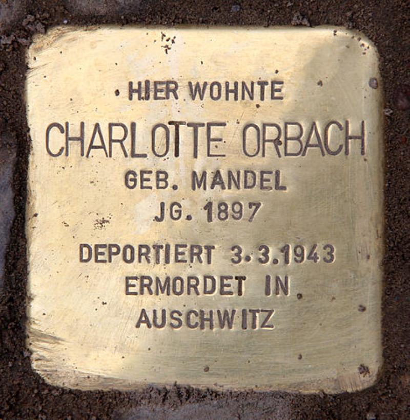 Stolperstein für Charlotte Orbach