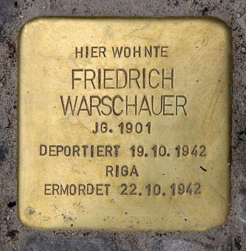 Stolperstein für Friedrich Warschauer 