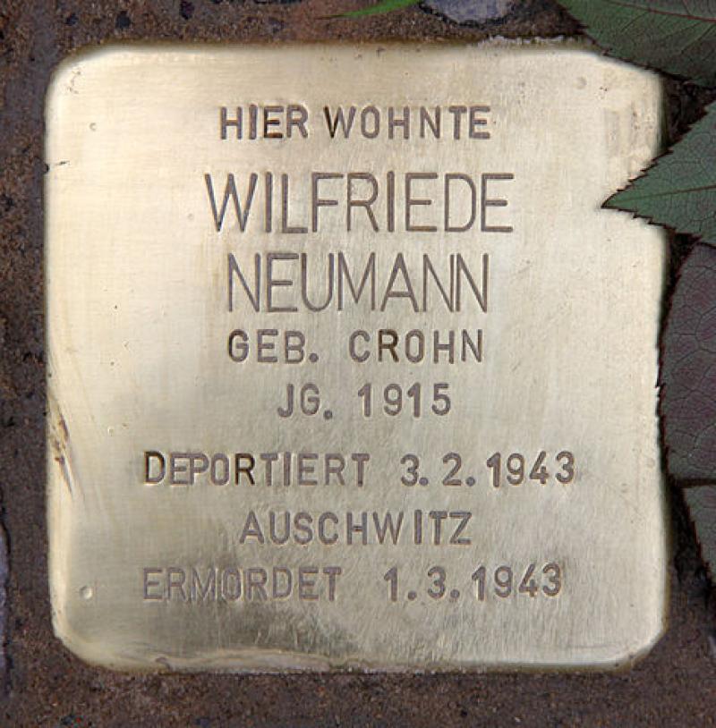 Stolperstein für Wilfriede Neumann