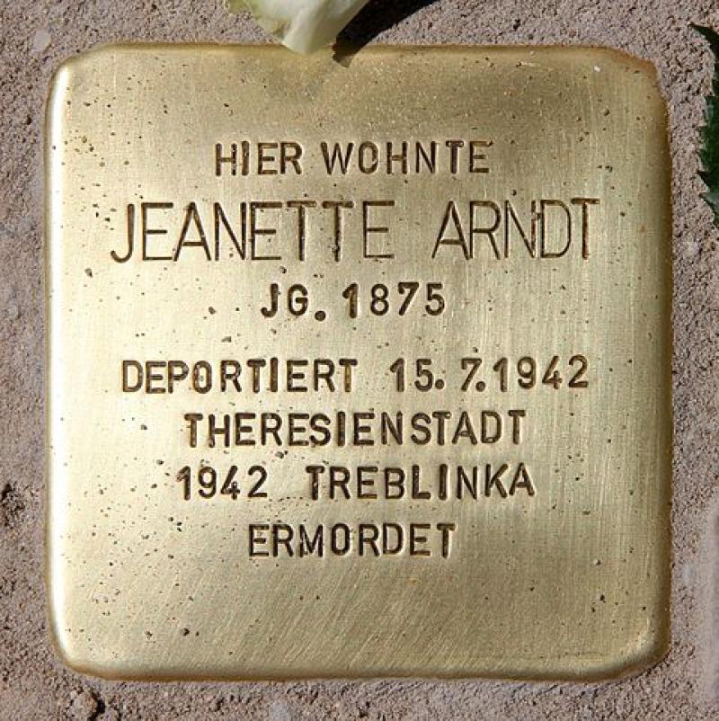 Stolperstein für Jeanette Arndt