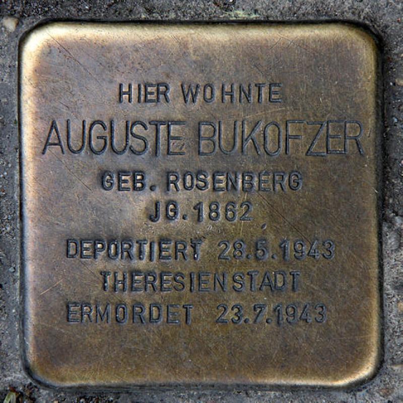 Stolperstein für Auguste Bukofzer