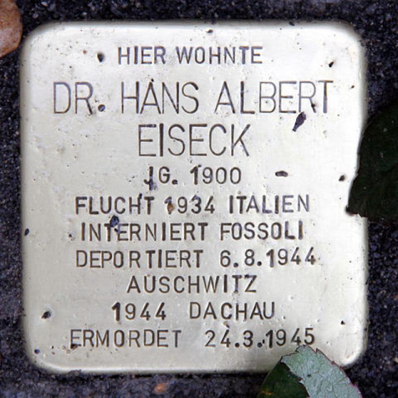 Stolperstein für Hans Eiseck © OTFW