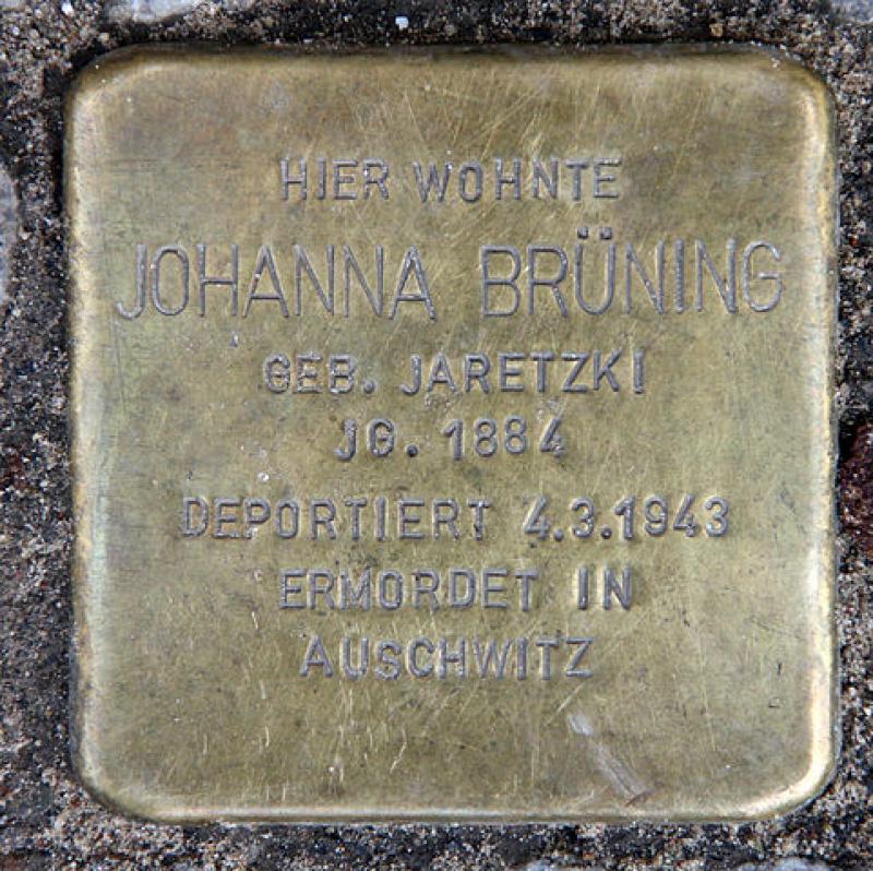 Stolperstein für Johanna Brüning
