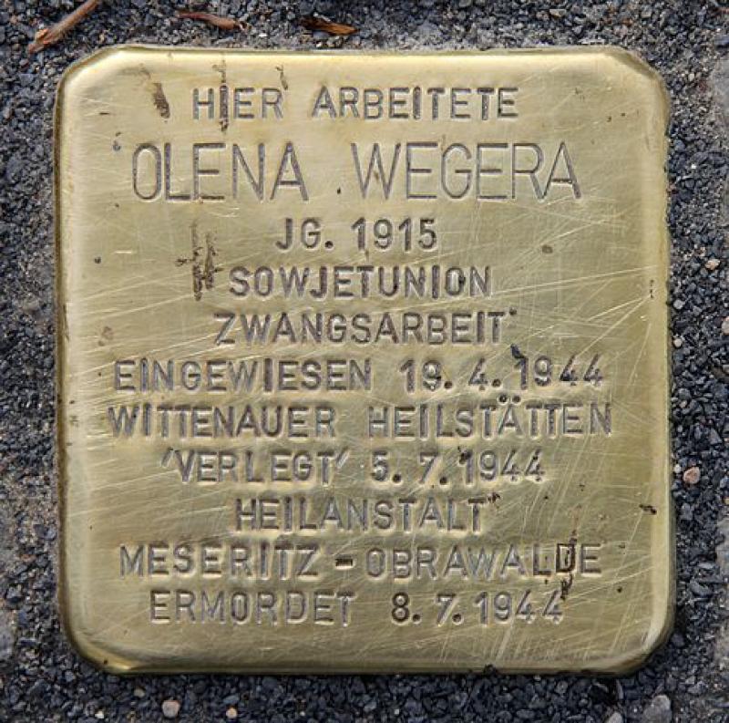 Stolperstein für Olena Wegera © OTFW
