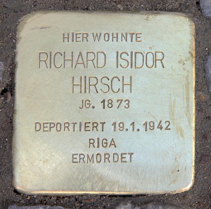 Stolperstein für Richard Isidor Hirsch