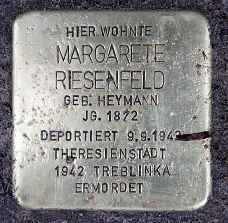 Stolperstein für Margarete Riesenfeld © OTFW