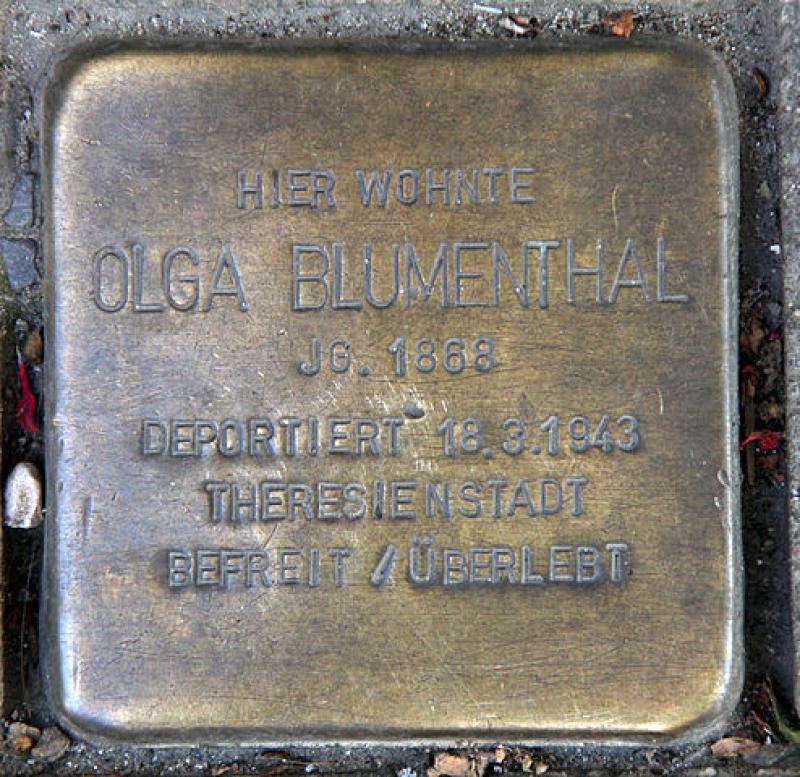 Stolperstein für Olga Blumenthal