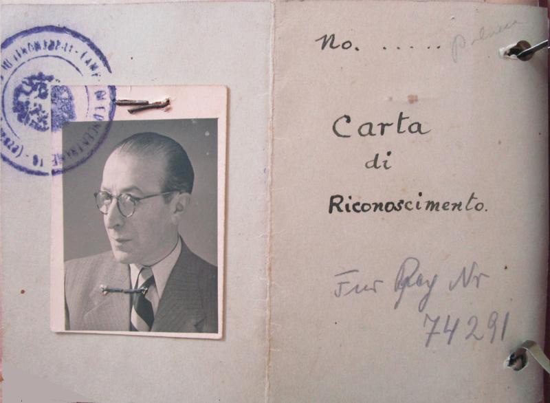 Ausweis Vorderseite Lager Ferramonti © Landesentschädigungsamt Berlin