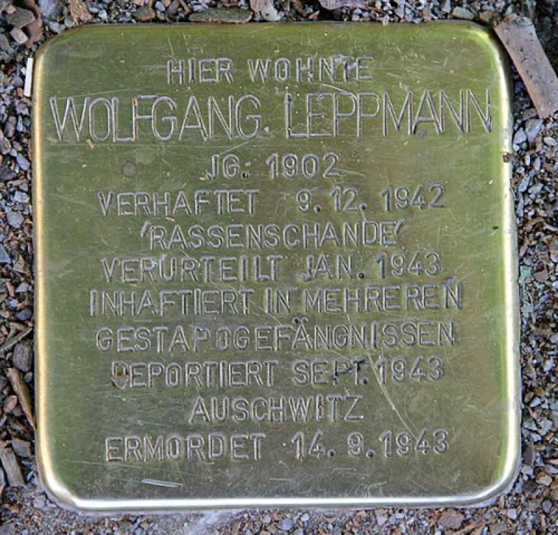 Stolperstein für Wolfgang Leppmann © OTFW