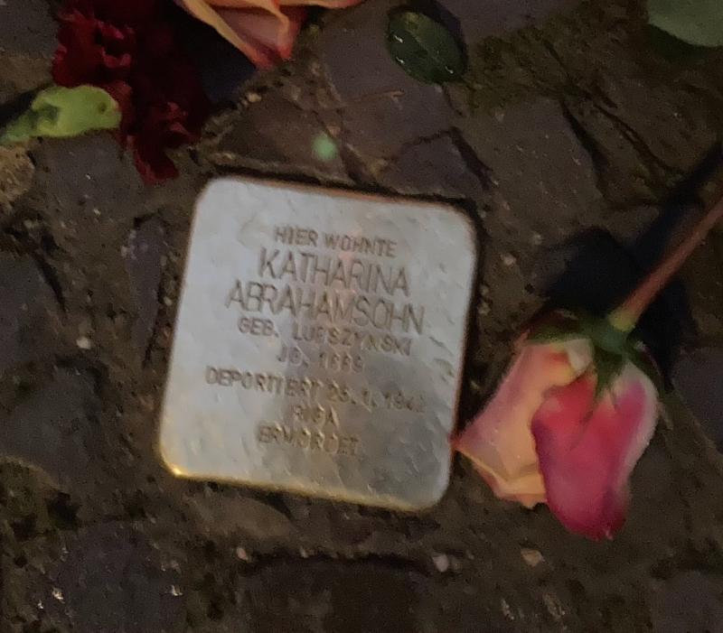 Stolperstein Katharina Abrahamsohn © Dr. Petra T. Fritsche