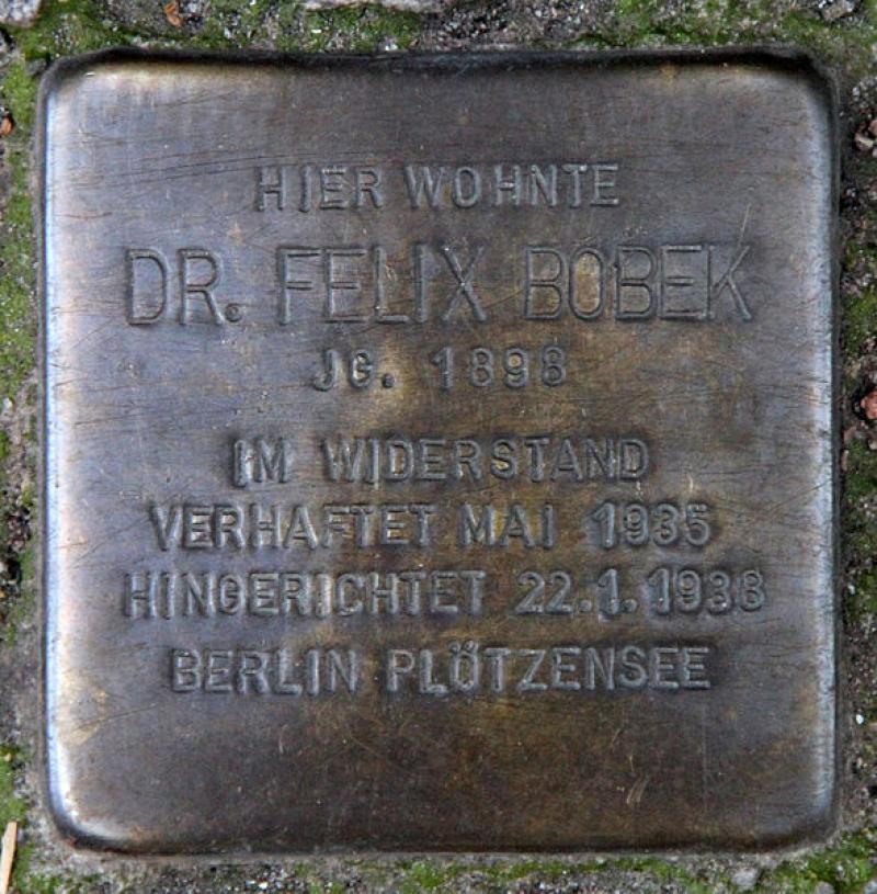 Stolperstein für Felix Bobek.