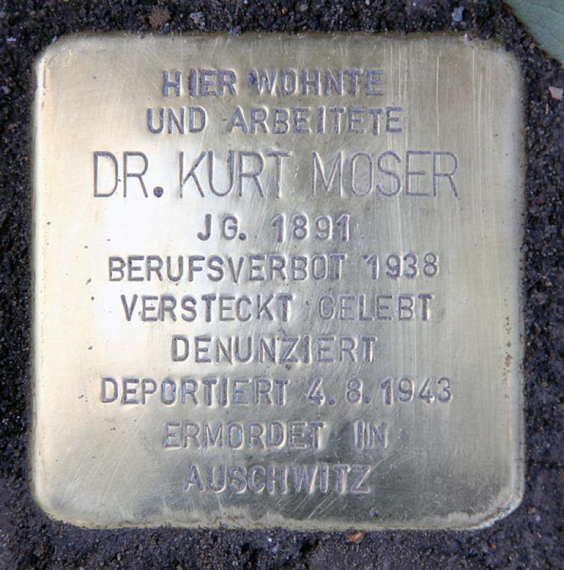 Stolperstein für Dr. Kurt Moser © OTFW