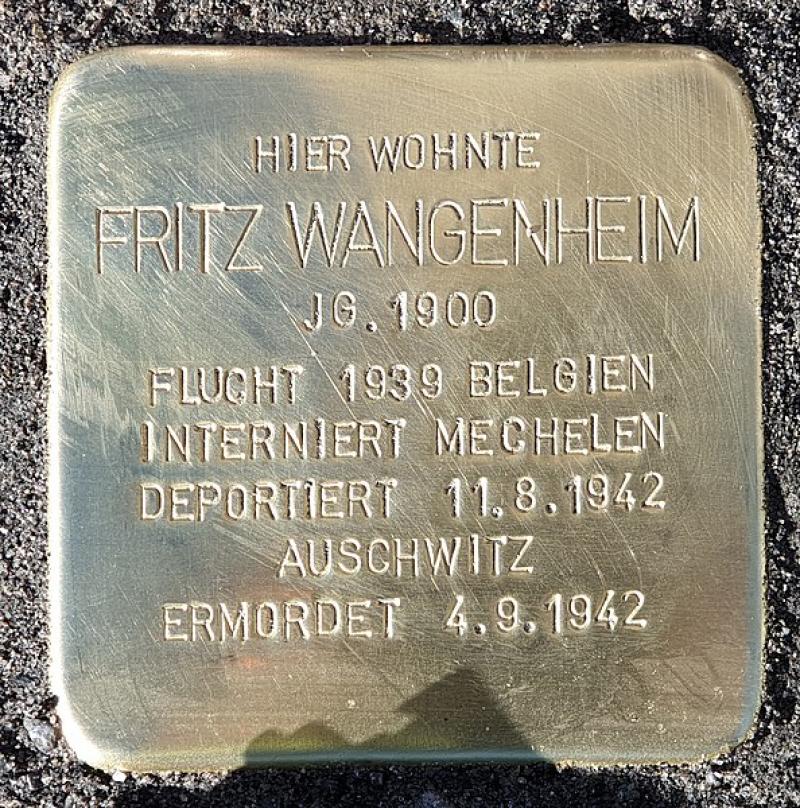 Stolperstein Fritz Wangenheim © OTFW