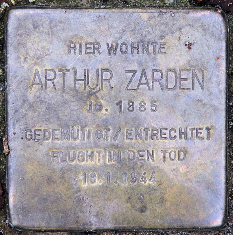 Stolperstein für Arthur Zarden.