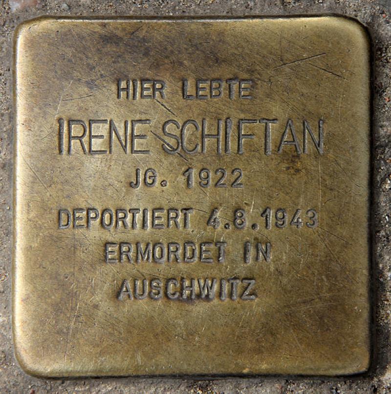 Stolperstein für Irene Schiftan.