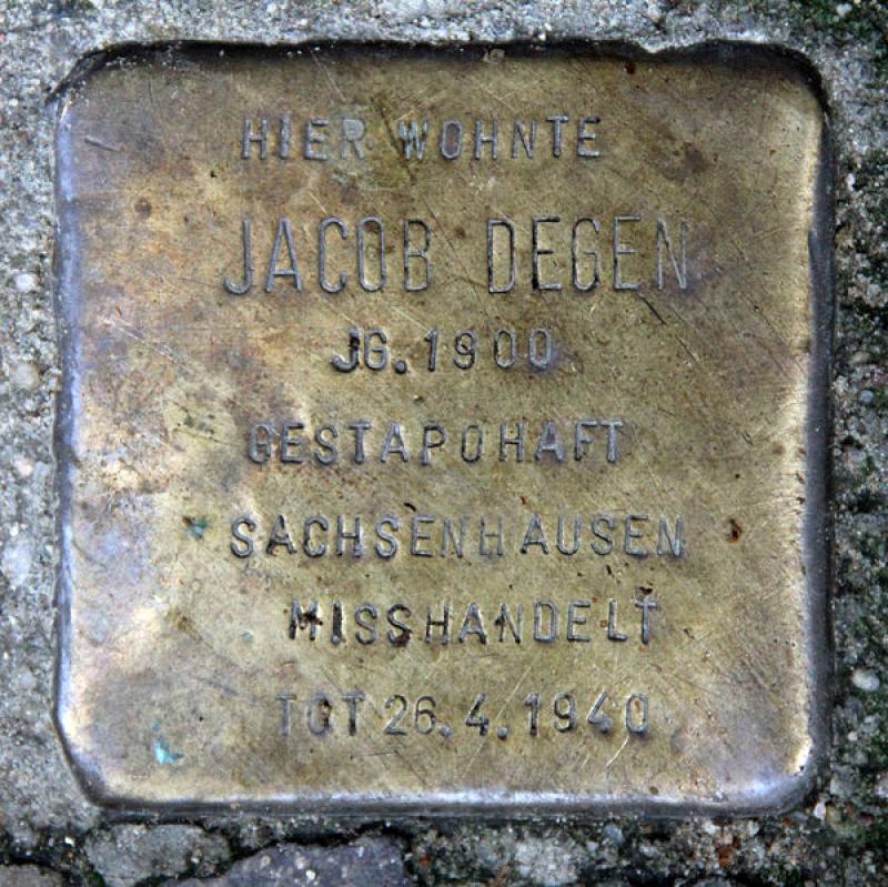 Stolperstein für Jacob Degen.