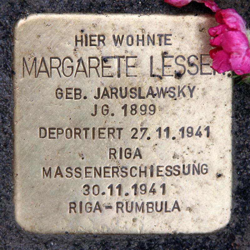Stolperstein für Margarete Lesser. Foto: OTFW.