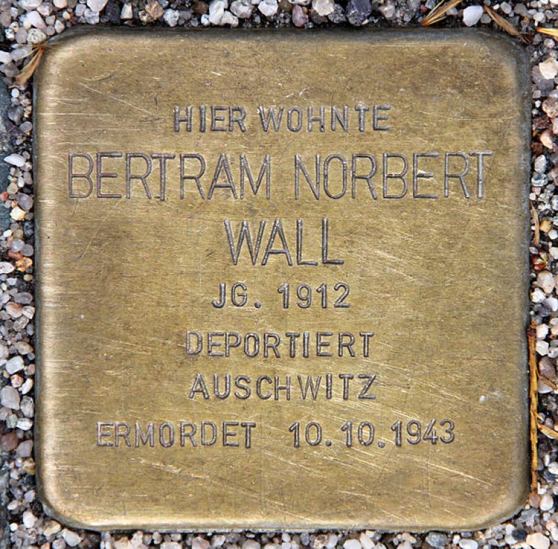 Stolperstein für Bertram Norbert Wall.