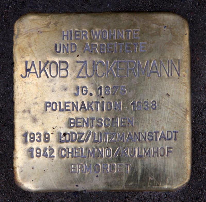 Stolperstein für Jakob Zuckermann