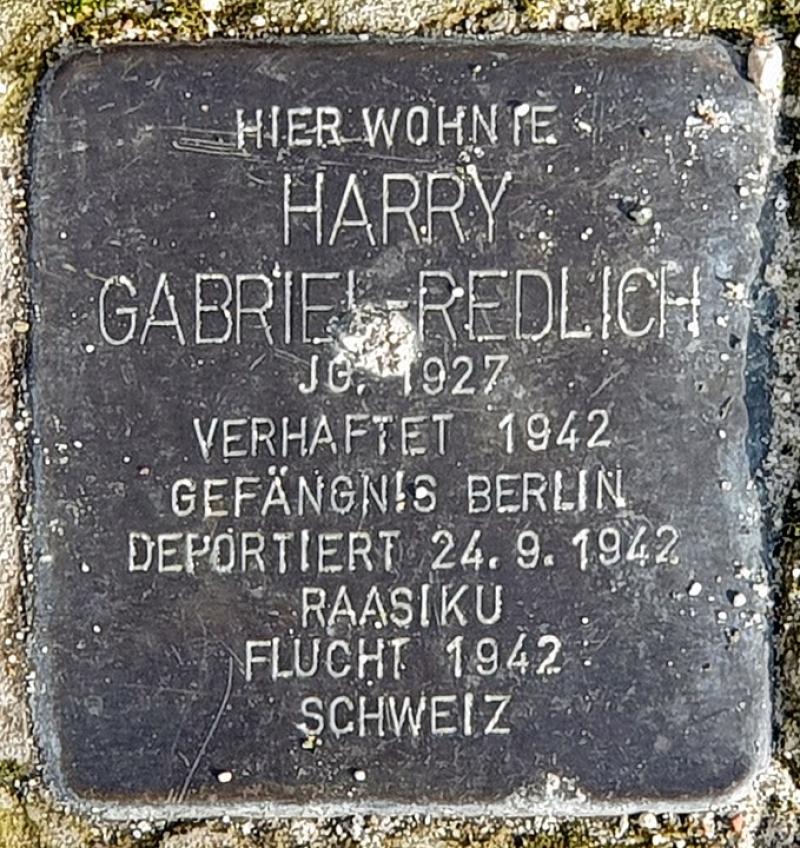 Stolperstein für Harry Gabriel Redlich © OTFW