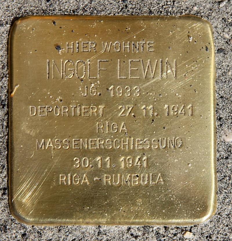 Stolperstein Ingolf Lewin © OTFW Berlin