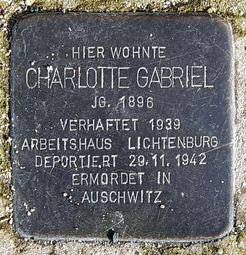 Stolperstein für Charlotte Gabriel  © OTFW