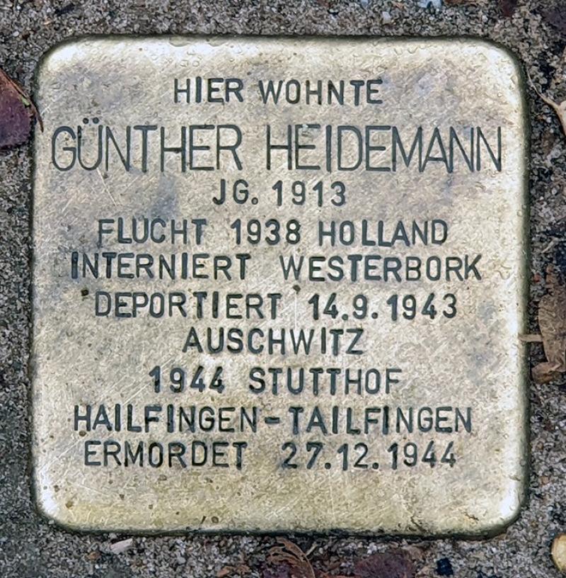 Stolperstein für Günther Heidemann   © OTFW
