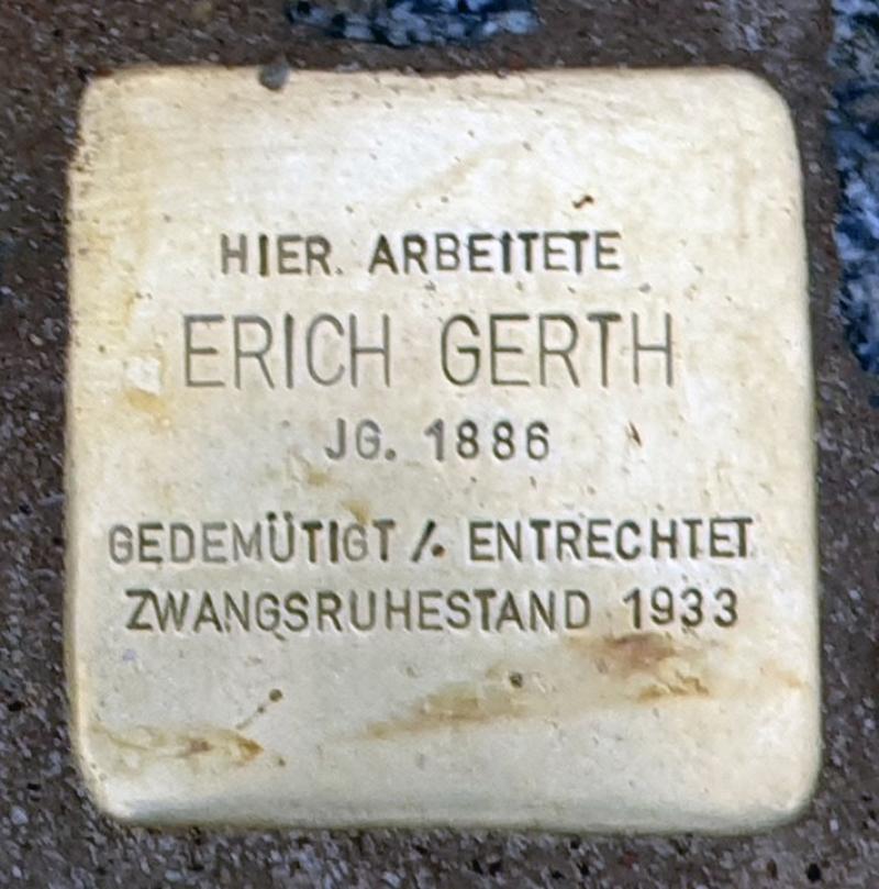 Stolperstein für Erich Gerth © OTFW