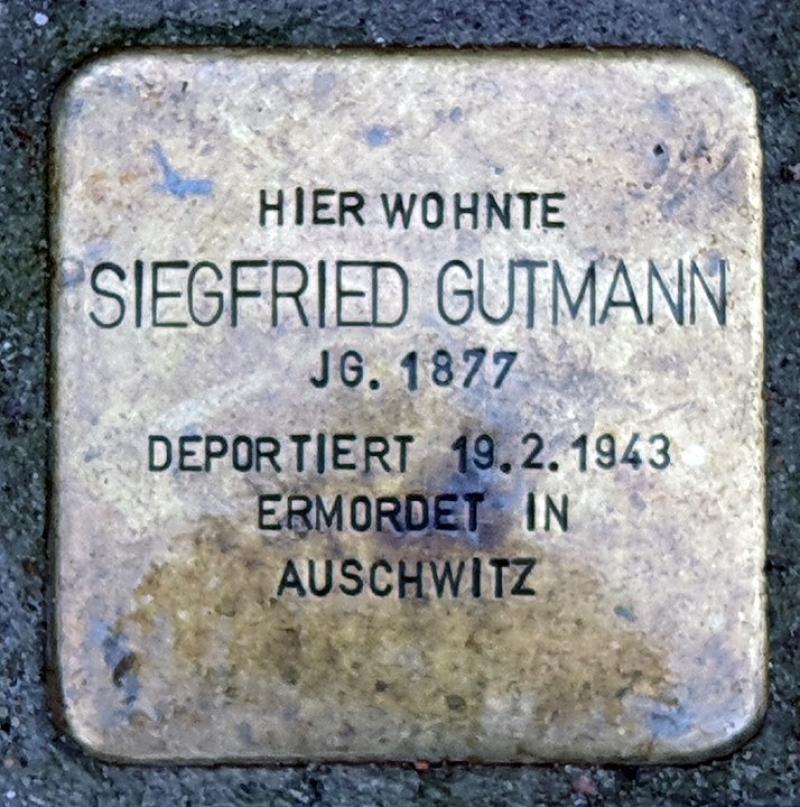 Stolperstein für Siegfried Gutmann   © OTFW