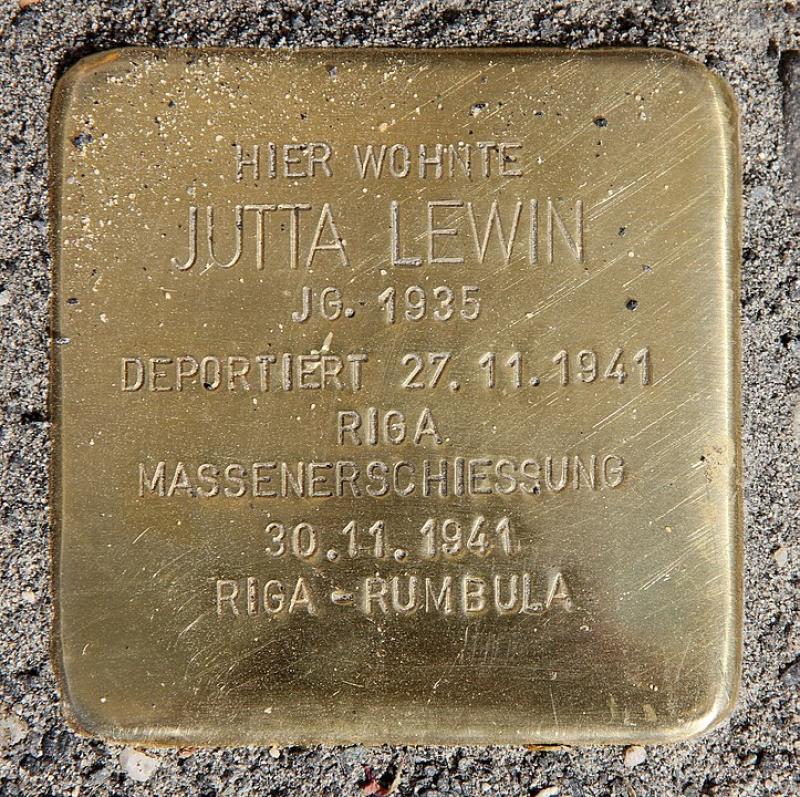 Stolperstein Jutta Lewin © OTFW Berlin