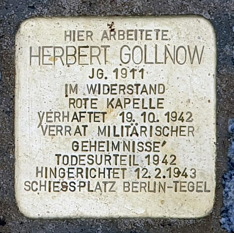 Stolperstein für Herbert Gollnow © OTFW