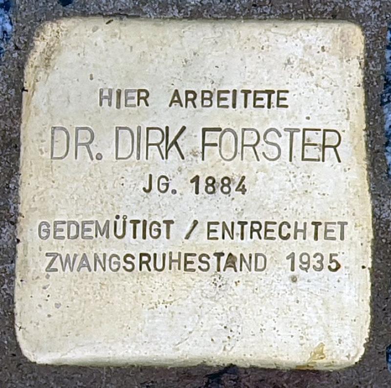 Stolperstein für Dirk Forster © OTFW