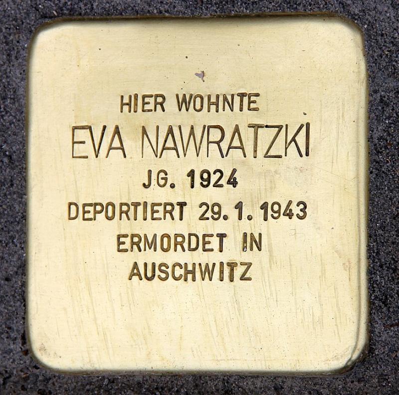 Stolperstein Eva Nawratzki © OTFW Berlin