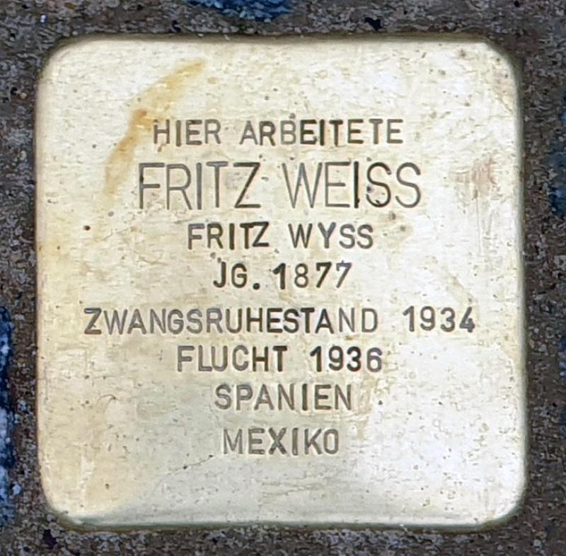 Stolperstein für Fitz Weiss © OTFW
