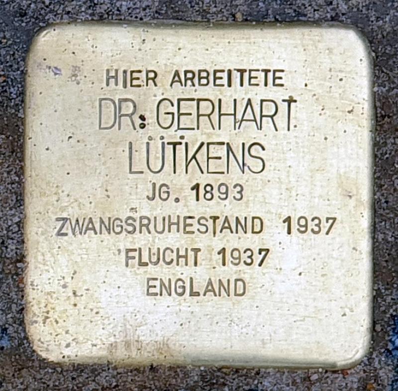 Stolperstein für Gerhart Lütkens © OTFW