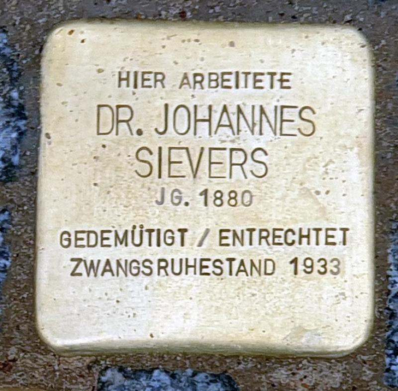 Stolperstein für Johannes Sievers © OTFW