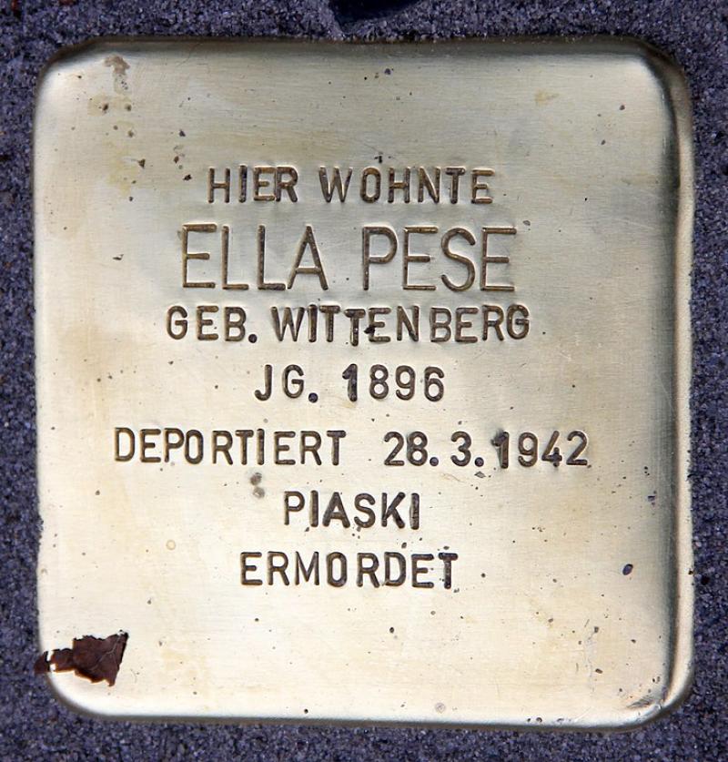 Stolperstein für Ella Pese, Foto: OTFW