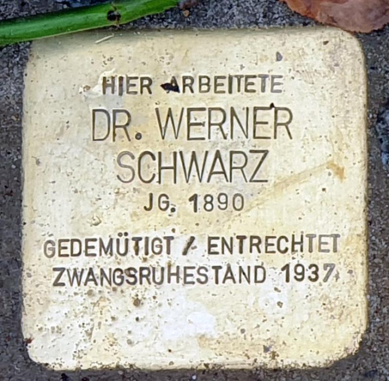 Stolperstein für Werner Schwarz © OTFW
