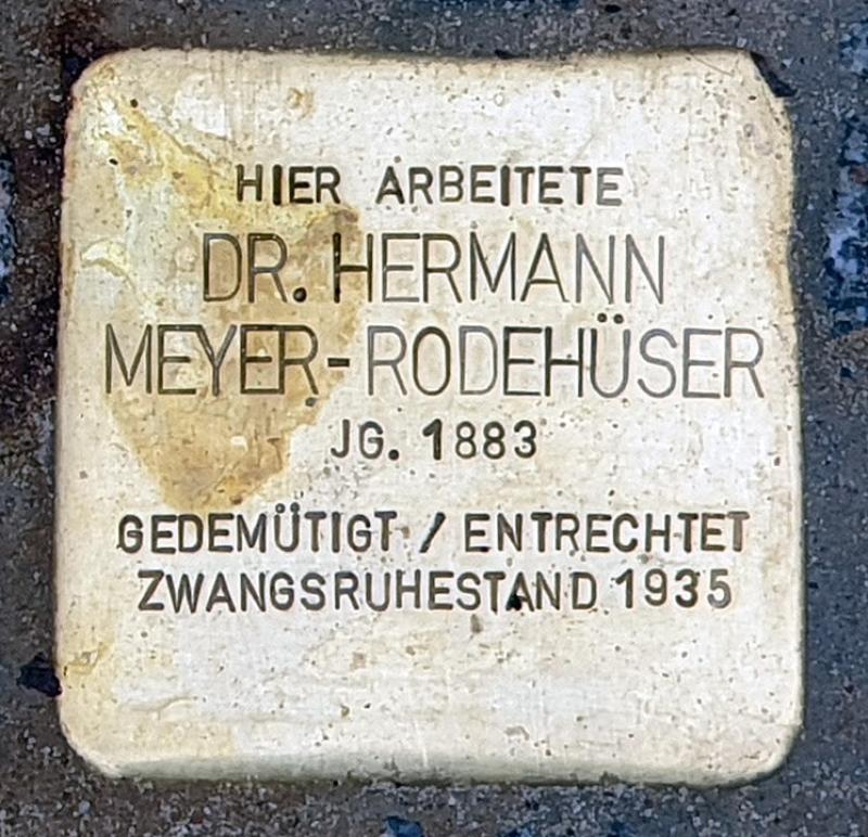 Stolperstein für Hermann Meyer-Rodehüser © OTFW