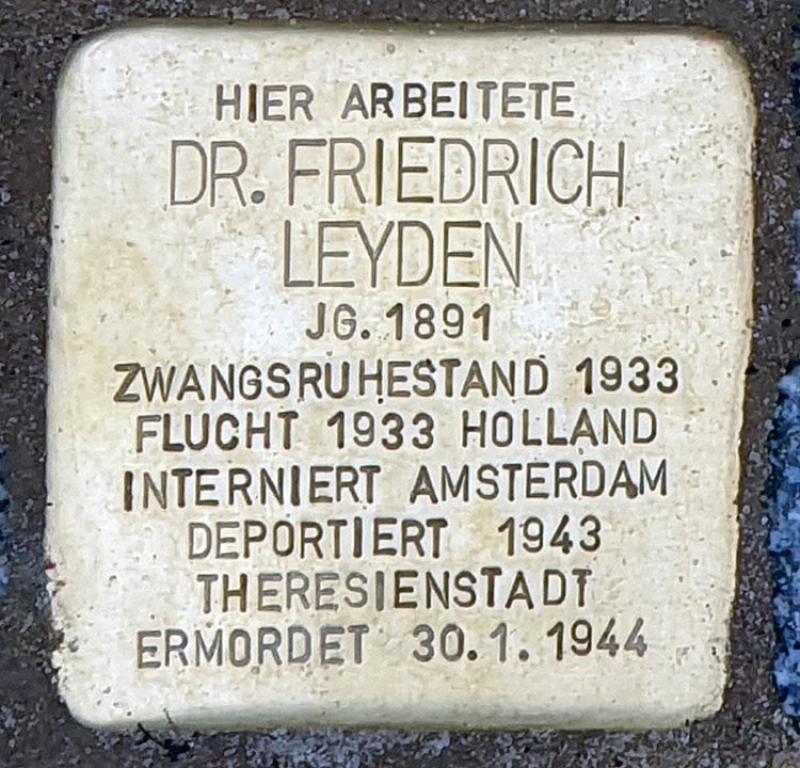 Stolperstein für Friedrich Leyden © OTFW