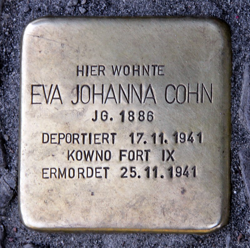 Stolperstein Eva Johanna Cohn © OTFW