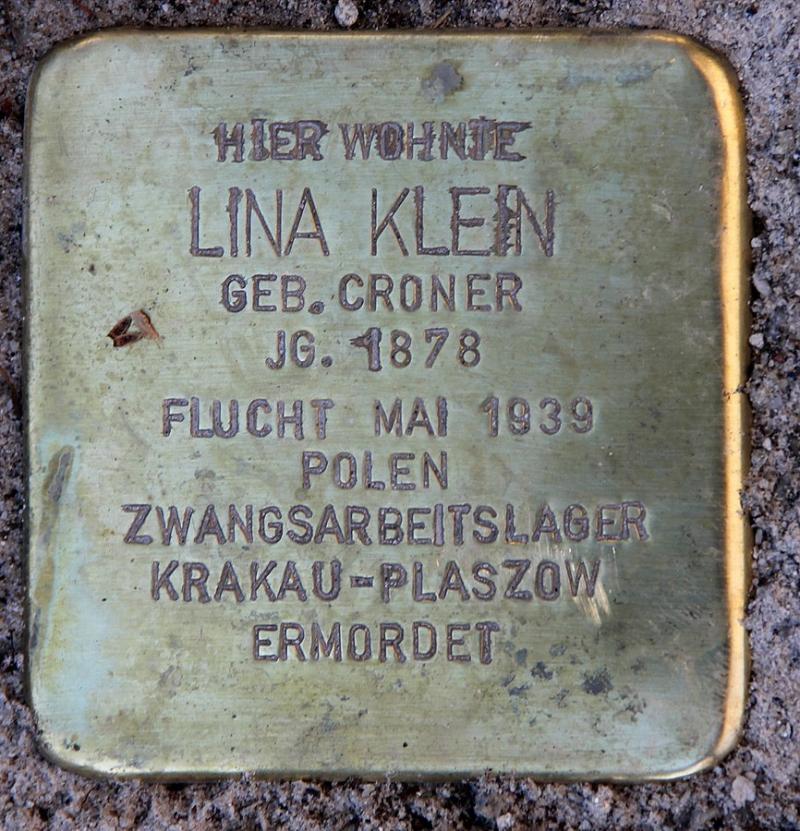 Stolperstein Lina Klein © OTFW Berlin