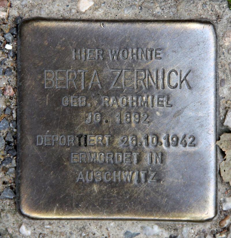 Stolperstein Berta Zernick © OTFW
