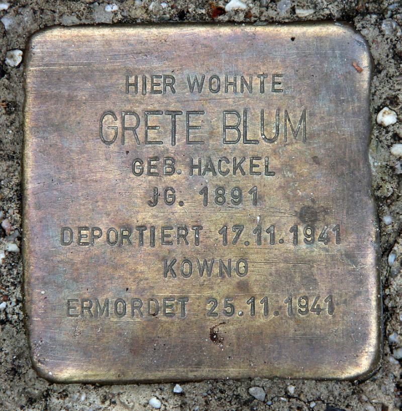 Stolperstein Grete Blum © OTFW