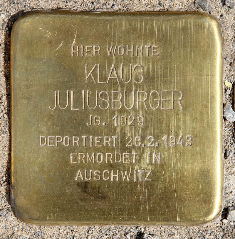 Stolperstein Klaus Juliusburger © OTFW Berlin
