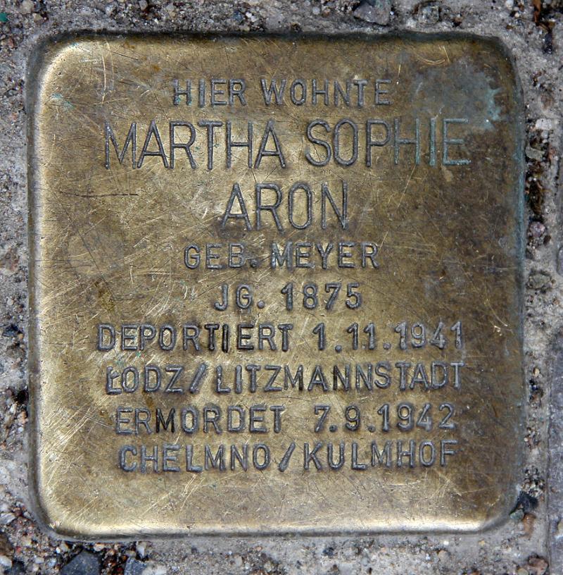 Stolperstein Martha Sophie Aron  © OTFW