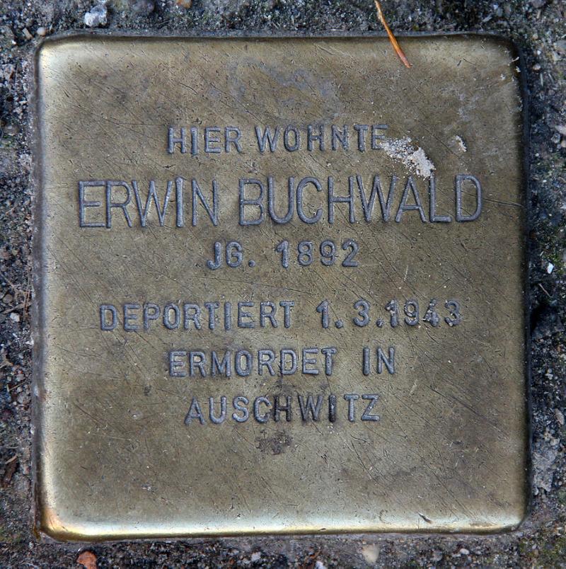 Stolperstein Erwin Leo Buchwald © OTFW