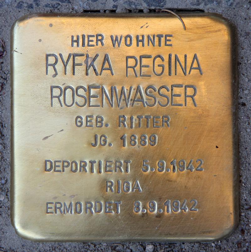 Stolperstein für Ryfka Regina Rosenwasser