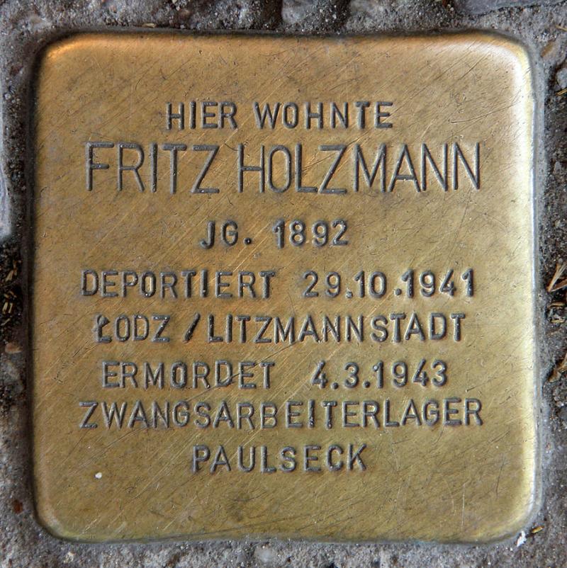 Stolperstein Fritz Holzmann  © OTFW